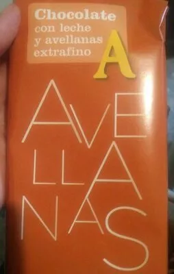 Chocolate con leche y avellanas extrafino Alimerka 150 g, code 8430807014429