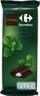 Tableta de chocolate relleno sabor menta Carrefour 100 g, code 8431876003796