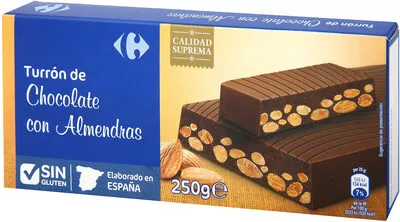 Turrón chocolate con almendras Carrefour , code 8431876038293