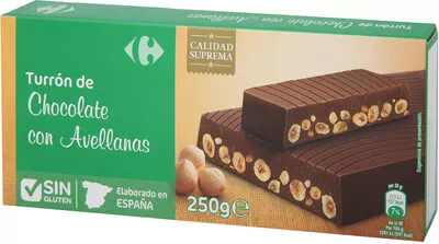 Turrón de chocolate con avellanas Carrefour , code 8431876038309