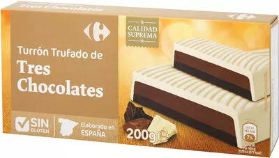 Praliné tres chocolates Carrefour 200 g, code 8431876038323