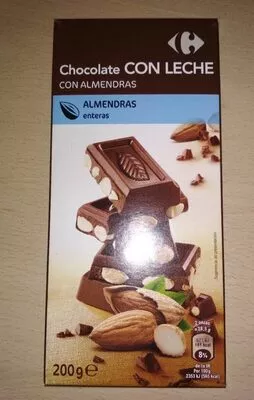 Chocolate con leche con almendras Carrefour 200 g, code 8431876064513