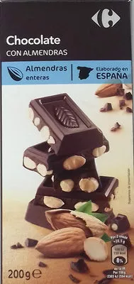 Chocolate negro con almendras Carrefour 200 g, code 8431876064537