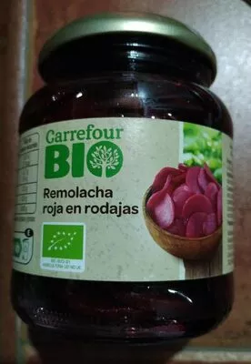 Remolacha roja en rodajas Carrefour bio 340 g (neto), 220 g (escurrido), 370 ml, code 8431876077957