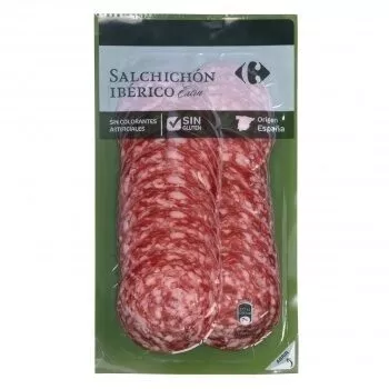 Salchichón ibérico lonchas Carrefour 100 g, code 8431876096309