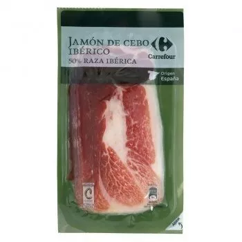 Jamón iberico lonchas Carrefour , code 8431876096316