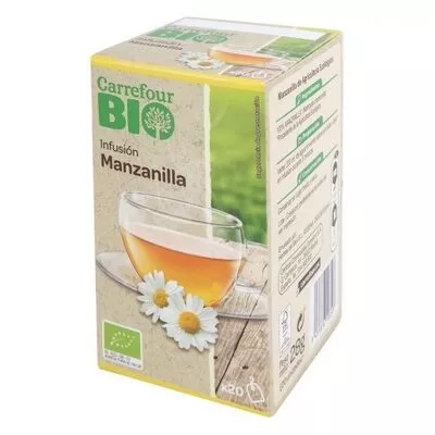 Manzanilla Carrefour bio 28 g (neto)  (20 x 1,4 g), code 8431876106527