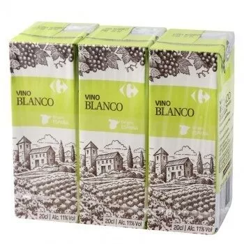 Vino pack 3 minibrik blanco Carrefour 20 cl, code 8431876114676