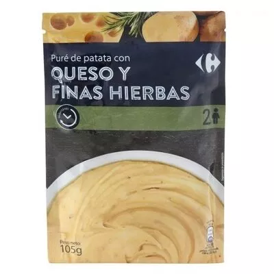 Pure patatas queso y finas hierbas Carrefour 105 g, code 8431876128444