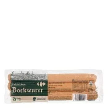 Salchichas bockwurst Carrefour , code 8431876209426