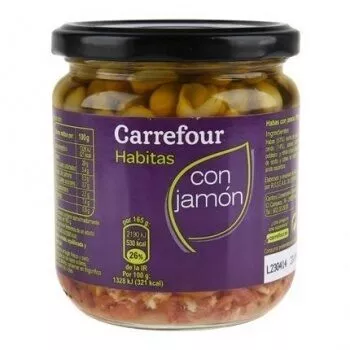 Habitas con jamón Carrefour 330 g, code 8431876210187