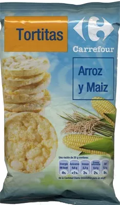 Tortitas de arroz y maíz Carrefour 60 g, code 8431876218275