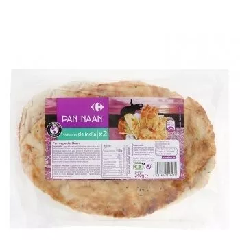 Pan naan natural Carrefour 240 g, code 8431876218435