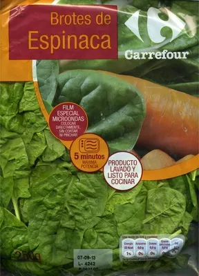 Brotes de espinaca Carrefour 250 g, code 8431876218732