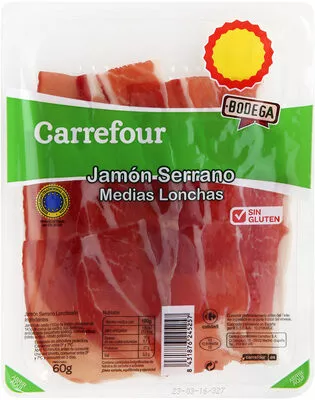 Jamón serrano bodega Carrefour 60 g, code 8431876245257