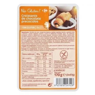 Croissant chocolat Carrefour 3 x 57 g, code 8431876247428