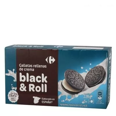 Galleta rellena de crema black&roll Carrefour 220 g (5 x 44 g), code 8431876248296