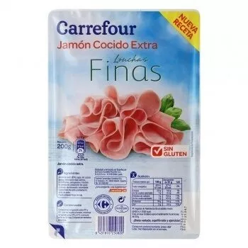 Jamón cocido extra finas lonchas Carrefour , code 8431876250800