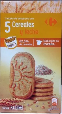 Galleta de desayuno con 5 cereales y leche Carrefour , code 8431876253740