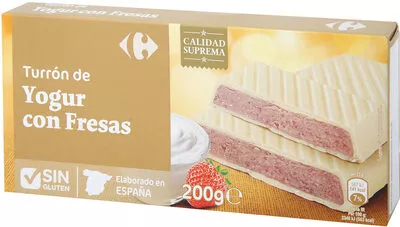 Turrón yogur fresa Carrefour 200 g, code 8431876269338