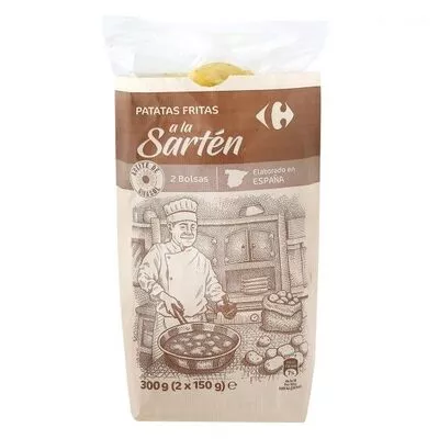 Patatas fritas cartucho sarten Carrefour 2 x 150 g, code 8431876270419