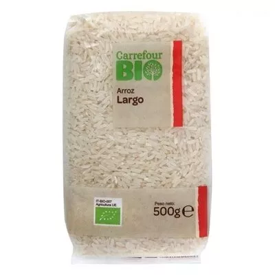 Arroz largo blanco categoría primera Carrefour bio 500 g, code 8431876277456