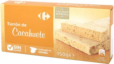 Turrón blando cacahuete Carrefour 150 g, code 8431876278323