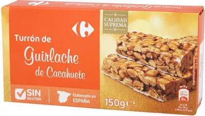 Turrón guirlache cacahuete Carrefour 150 g, code 8431876278330