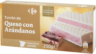 Turrón queso arandandos Carrefour 200 g, code 8431876278378