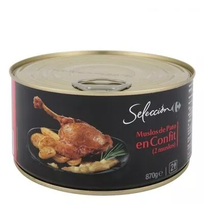 Muslos de pato en confit selección Carrefour 870 g, code 8431876279412