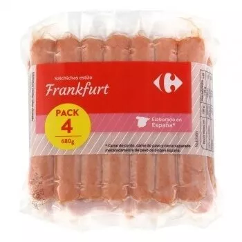 Salchichas frankfurt Carrefour , code 8431876279856