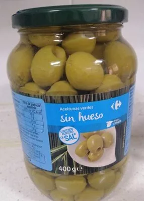 Aceitunas verdes  sin hueso Carrefour 810 g (neto), 400 g (escurrido), code 8431876283495