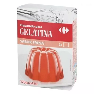 Preparado postre gelatina fresa Carrefour 170 g, code 8431876285659