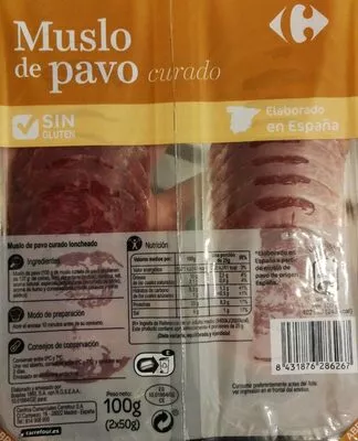 Muslo de pavo curado Carrefour 100 g, code 8431876286267