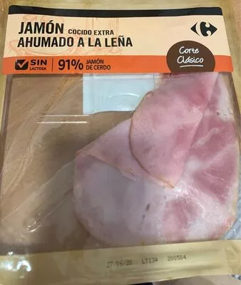 Jamon cocido extra AHUMADO A LA LEÑA Carrefour 180 g, code 8431876290370