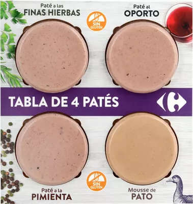 Tabla de 4 patés: Paté a la pimienta Carrefour , code 8431876290882