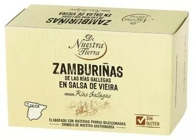 Zamburiñas en salsa de vieiras De nuestra tierra 111 g, code 8431876332551