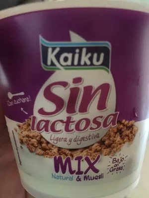 leche fermentada aromatizada sin lactosa y muesli Kaiku 175 g, code 8432425048718