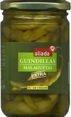 Guindillas malaguetas Aliada 400 g (neto), 160 g (escurrido), 450 ml, code 8433329000963