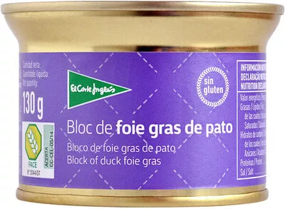 Bloc de foie gras de pato El Corte Inglés , code 8433329015301