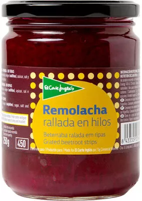 Remolacha rallada en hilos El Corte Inglés 345 g (neto), 180 g (escurrido), code 8433329015950