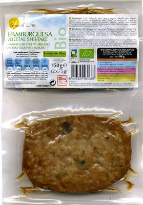 Bio hamburguesa vegetal shiit-take sin gluten ecológica Special Line 150 g (2 x 75 g), code 8433329030687