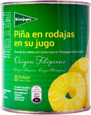 Piña en rodajas en su jugo El Corte Inglés , code 8433329061766