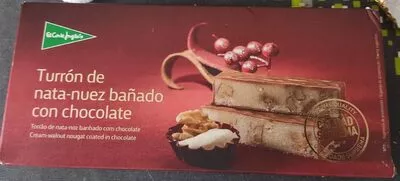 Turrón de nata-nuez bañado con chocolate El Corte Inglés 300 g, code 8433329077743