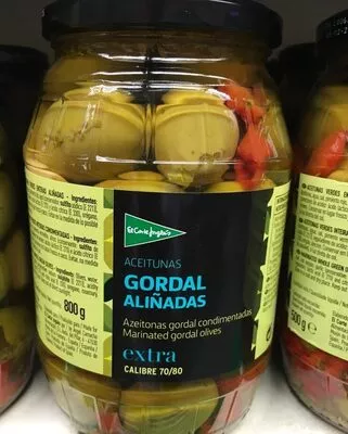 Aceitunas gordal aliñadas frasco 500 g El Corte Inglés 500 g, code 8433329084949