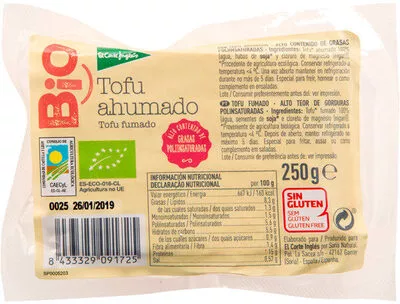 Bio tofu ahumado El Corte Inglés 250 g, code 8433329091725