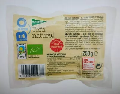 Tofu natural El Corte Ingles 250 g, code 8433329091787