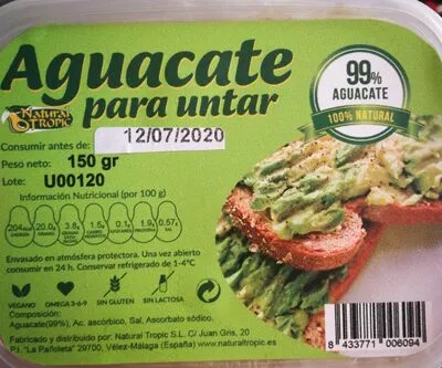 Aguacate para untar Natural Tropic , code 8433771006094