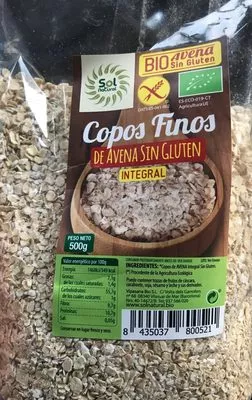 Copos fino  de Avena sin gluten Sol Natural , code 8435037800521