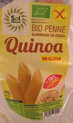 Bio penne quinoa Sol Natural 250 g, code 8435037841586